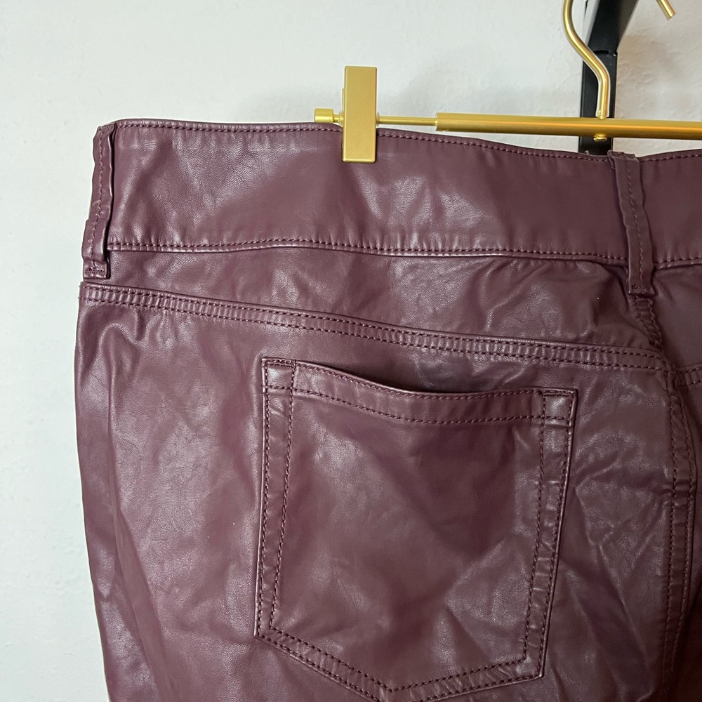 NWT Torrid Premium Faux Leather OxBlood Jeggings Size 26 - Picture 8 of 10
